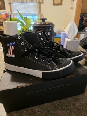 Harley-Davidson Men's Black High-Top Leather Sneakers